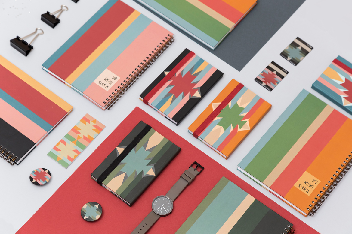 Set of colorful notebooks