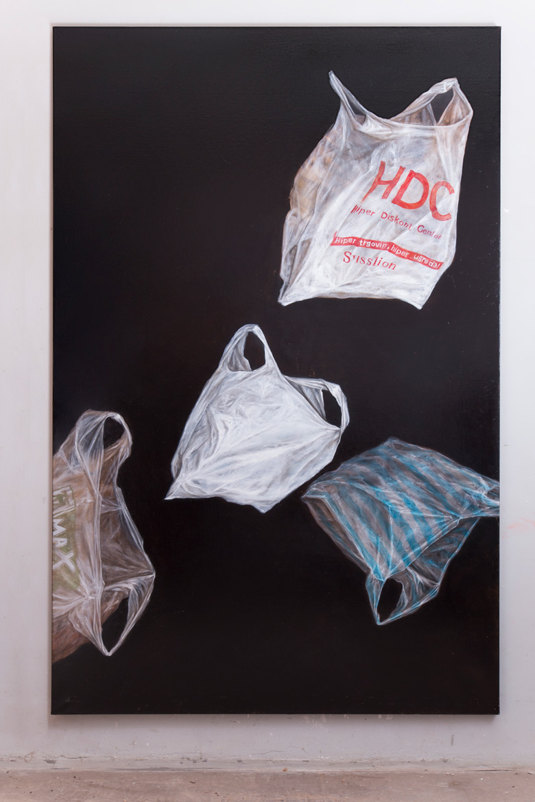 Plastic bags composition Oil Painting