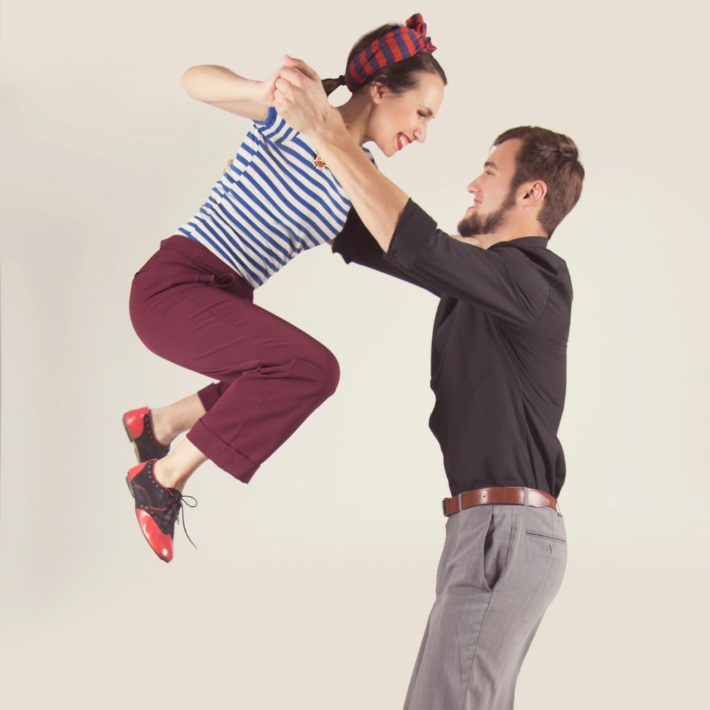 30s Couple dancing lindy hop
