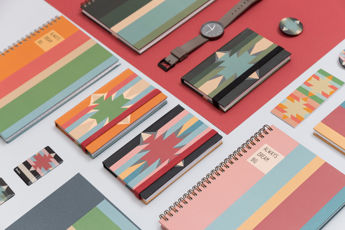 Set of colorful notebooks